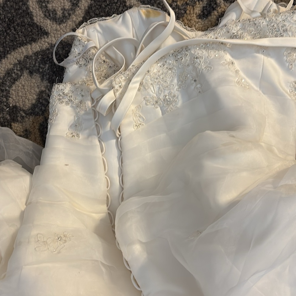 David's Bridal Strapless White Gown - Picture 7 of 7